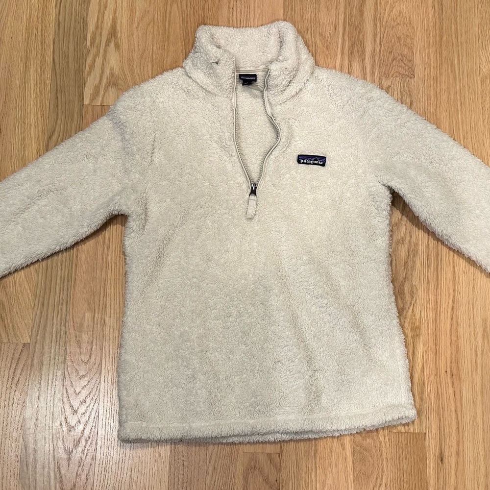 Patagonia Women's Size S Ivory Fuzzy Fleece Pullover Jacket